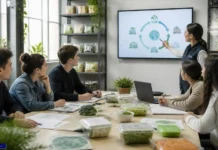 Alumnos analizan la economía circular en Huercasa economía circular