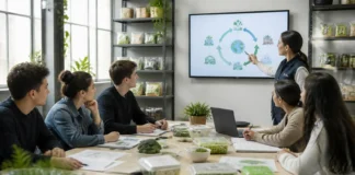 Alumnos analizan la economía circular en Huercasa economía circular