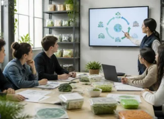 Alumnos analizan la economía circular en Huercasa economía circular