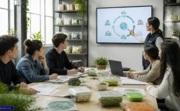 Alumnos analizan la economía circular en Huercasa economía circular